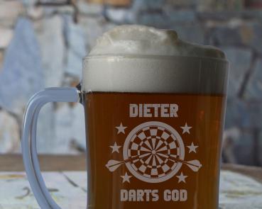 Bierkrug Darts God